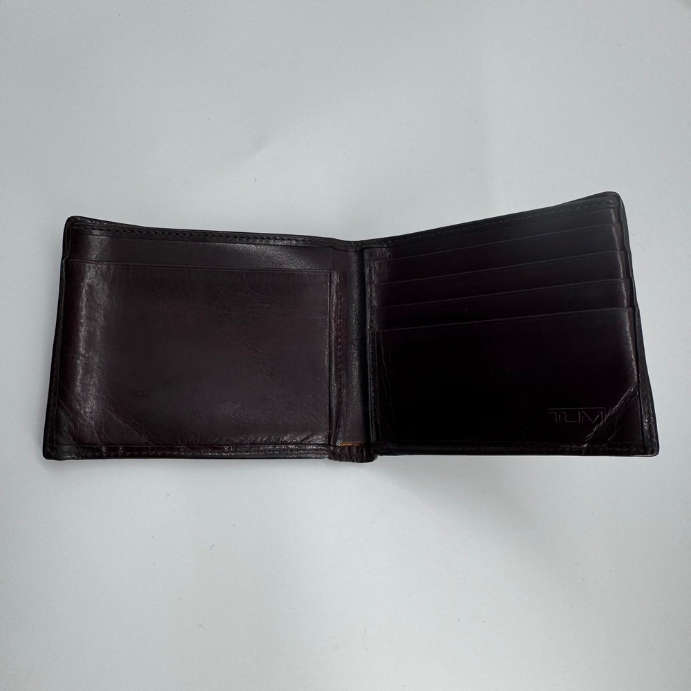 Tumi Men's Leather Bifold Wallet - Dark Brown